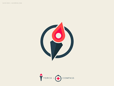 Torch + Compass Logo combine compass compass logo direction fire fire logo flame flame logo flat icon logo logotype map north rebrand search simple spark torch torch logo