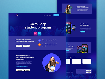 UX/UI Design of CalmSleep Website. branding calmsleep design graphic design illustration logo typography ui ux vector webdesign