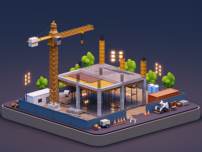 Construction 3d 3dart blender blenderrender cgi construction gamedev illustration working