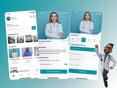 Medical app - Mobile app app app design design doctor figma healthcare healthcare app illustration medical medical app medicine mobile app mobile app design mobile design ui ui design user interface ux ux design uxui