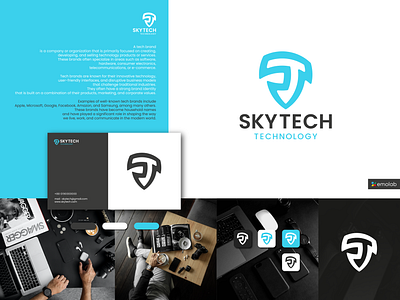 SKYTECH | technology logo adobe app icon art brand guidelins brand identity branding business logo company logo concept creative design graphic design illustration logo logofolio minimal logo shop logo tech logo ui vector