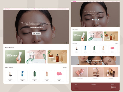 Beautiera! Beauty Online Store beauty design ecommerce mockup online store skincare ui ui design uiux user interface web web design