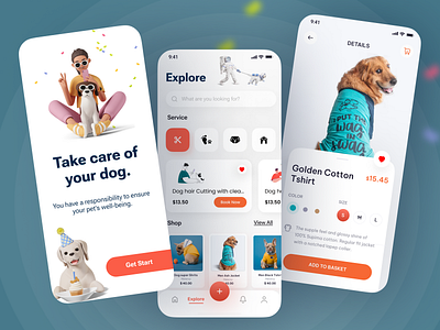 Fetch the Best Service for your Furry Friend with Dog Service clean ui design design dog app dog grooming dog mobile app dog service dog ui design elegant minimal design user interface ux ui design