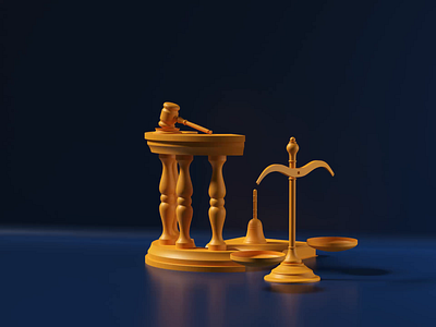 Legal Protection - Color 3d agency animation balance bell blender brand brand agency brand identity branding c4d cycles gavel identity insurance legal logo logo design logo identity web animation