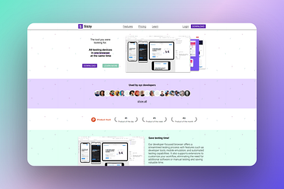 Sizzy.com Landingpage design graphic design ui ux webpage