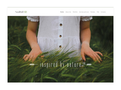 The main block of the site for the photographer branding main page nature photo photographer ui ux web design web site