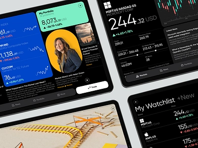 Investing.com redesign concept app charts dark ui design finance investing investing.com ipad markets minimalistic news stocks ui ux
