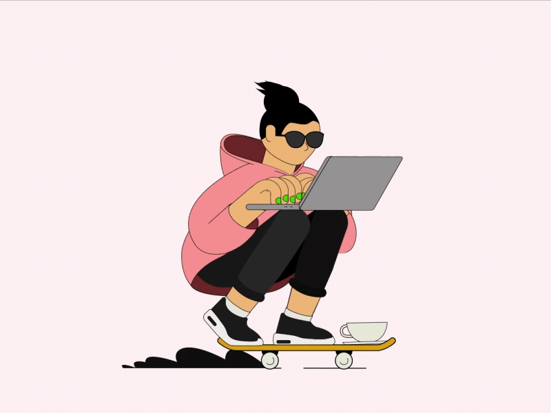 Skate & coffee ae animation design motion design motiongraphics