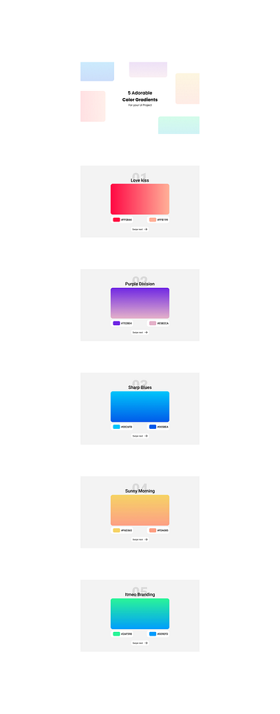 5 Adorable Color Gradients ui