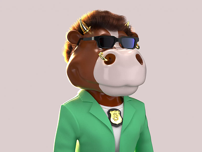 Miami Vice Bull 3danimation 3dart 3dcharacter 3dillustration 3dmodling characterdesign charactermodeling nft nftart nftbitcoin nftcharacter nftcollection nftordinals nfttoken