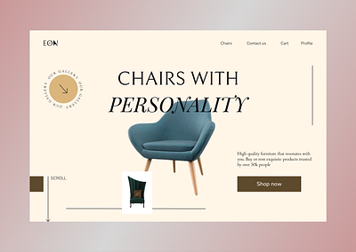 EON - A Chair Website UI Design chair design furniture logo minimal modern ui