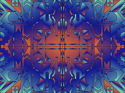 Mirrored Space abstract blue design geometric gradient gradients illustration illustrator noise orange pattern purple shapes vector