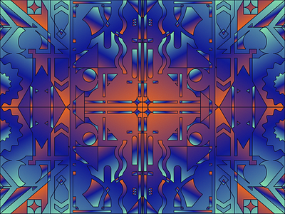 Mirrored Space abstract blue design geometric gradient gradients illustration illustrator noise orange pattern purple shapes vector