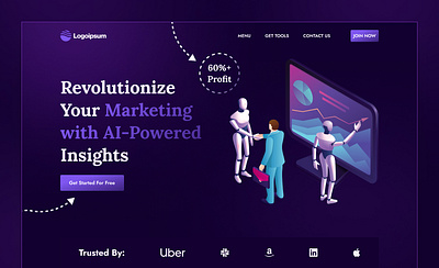 AI-POWERED Marketing Agency Web Hero | Landing Page UI UX Design ai artificial intelligence ui ux user experience user interface web ui web ui ux website design