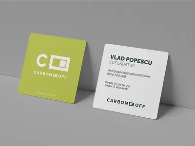 CARBONOFF BUSINESS CARDS business business cards carbon credits graphic design logo nature