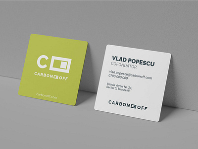 CARBONOFF BUSINESS CARDS business business cards carbon credits graphic design logo nature