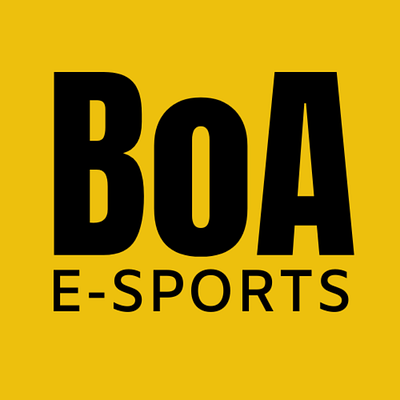 BoA-ESPORTS: Black and yellow logo design graphic design logo poster