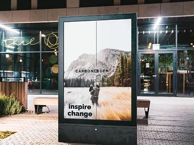 CARBONOFF - INSPIRE CHANGE - STREET BANNER add carbon credits graphic design inspire change logo nature street banner street graphic design