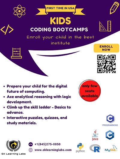 SK Learning Labs Kids Bootcamp Poster Design branding graphic design logo poster design