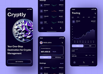 Crypto Wallet - Mobile App crypto cryptocurrency cryptowallet design ui uidesign ux uxdesign webdesign