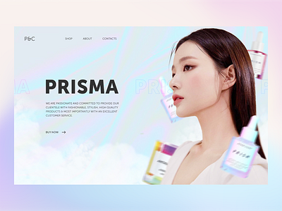 Web banner for korean cosmetics store banner beauty blue branding design figma graphic design illustration landing logo ui web