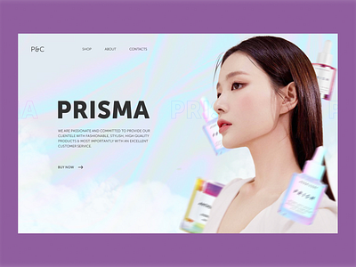 Web banner korean cosmetics store banner beauty blue branding design figma graphic design illustration landing landing page logo ui