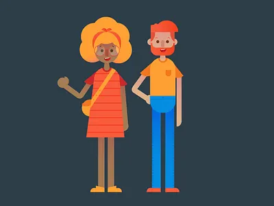 Geometric Characters character design geometric gradient graphic design illustration man woman