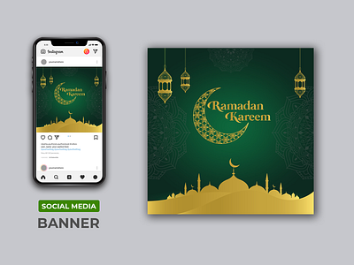 Ramadan Kareem Social Media Banner Design design flyer graphic design illustration post banner ramadan ramadan kareem banner ramadan kareem poster ramadan kareem text social media banner vector