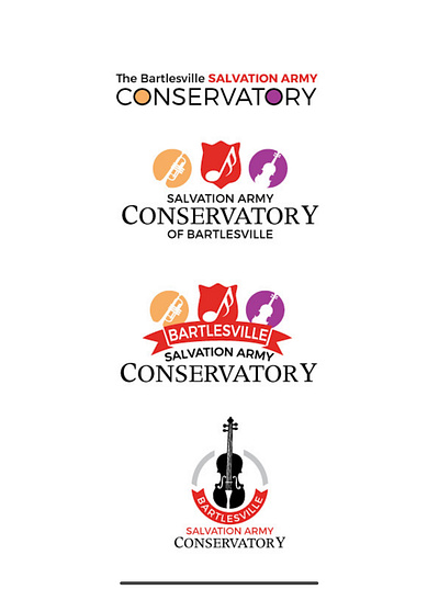 Bartlesville Salvation Army Conservatory Logo and Branding arts branding colors design events identity illustration layout logo music typography vector