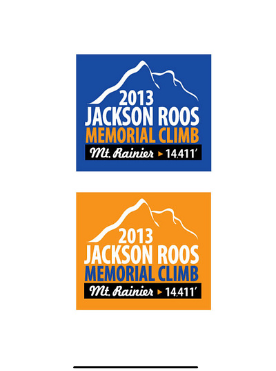 2013 Jackson Roos Memorial Climb Mt. Rainier 14,411' branding colors design embroidery event events hat design illustration logo t shirt design typography vector wearable