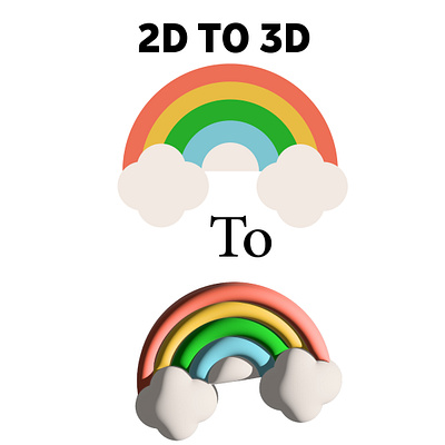 2D TO 3D 2d to 3d 3d 3d model branding color design graphic design illustartor illustration logo modern motion graphics simple ui vector