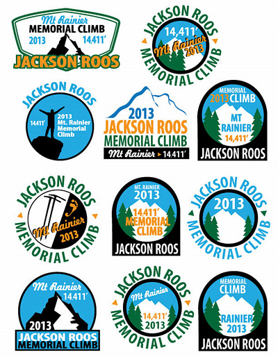 Logo Sheet Ideation for Jackson Roos Memorial Event branding design events idea ideation logo sheet typography vector