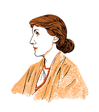 Virginia Woolf author portrait digital illustration illustration portrait portrait illustration procreate