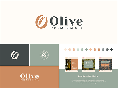 Olive Premium Oil brand identity branding graphic design identity logo logo design olive oil