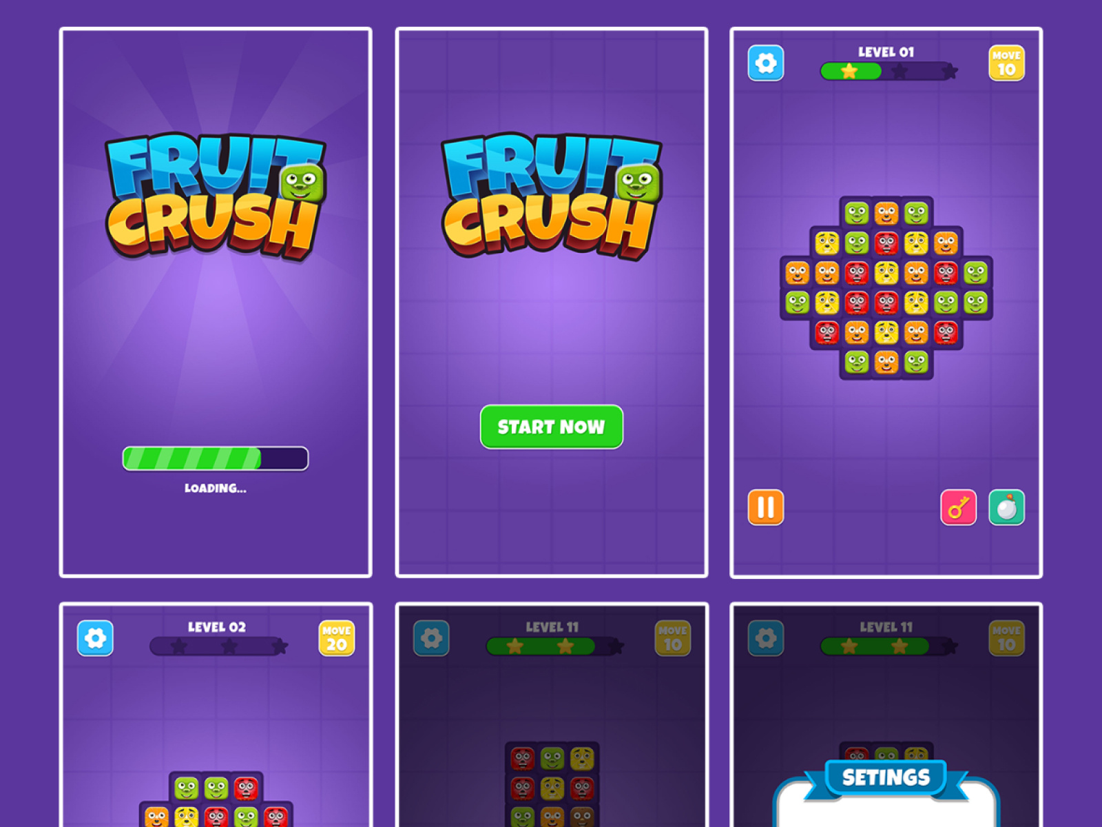 Fruit Crush Game Design by Dixit Lakhani on Dribbble