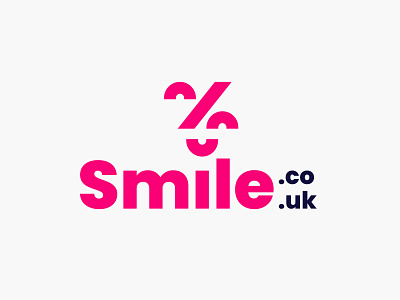 Smile.co – Digital Only Banking ( % + Smile ) bank brand branding design graphic design happy illustration joy logo mark money percent pink sign smile symbol vector