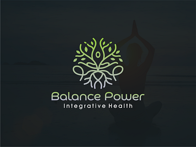 balance power balance boutique branding design graphic design health illustration integrative logo power root tree vector yoga