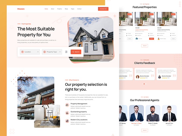 Real Estate Landing Page by Rejaul Karim Babor _ on Dribbble