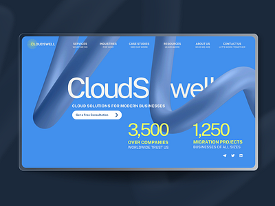 CloudSwell: Innovative Cloud Solutions for Modern Businesses branding cloudtechnology design digital design modern technology techwebsite uiux web design webdesign webdevelopment website