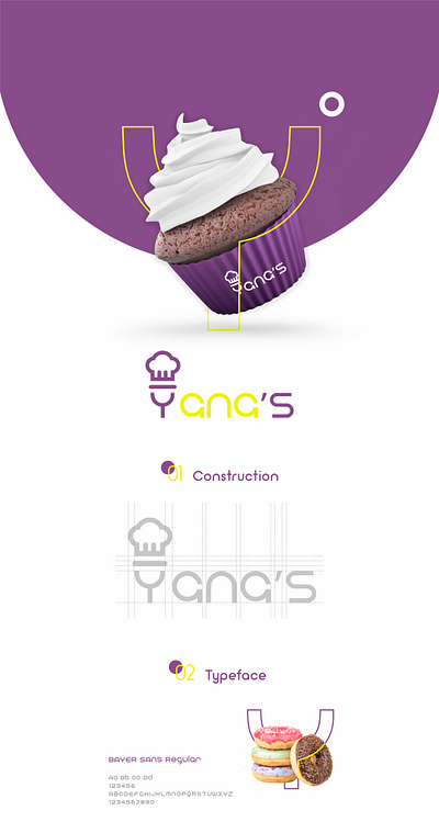 Yana's Branding bakery branding creative graphic design logo logo design sweets