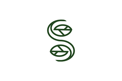 Leaf Letter S Logo app branding eco herb icon leaf leaves letter s logo nature s line s logo vector