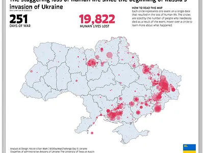 The Russian Invasion of Ukraine cartography data visualization gis graphic design illustration information design map tableau