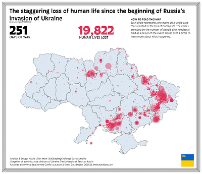The Russian Invasion of Ukraine cartography data visualization gis graphic design illustration information design map tableau