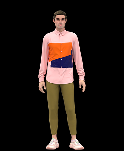 men's shirt clo3d sample 3d animation graphic design motion graphics