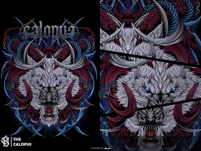 THE CALOPUS apparel art art print artwork band black metal calopus clothing brand cover album dark art design digital art digital drawing drawing horror illustration merchandise metal mythology streatweer
