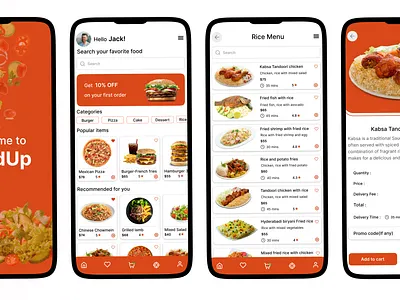 Food Delivery App Mobile UI Design cart deliveryapp design food food app food app design food delivery app design fooddesign foodie foodmenu foodordering illustration mobile app design mobile ui onlineordering restaurantapp ui uiux user experience userinterface