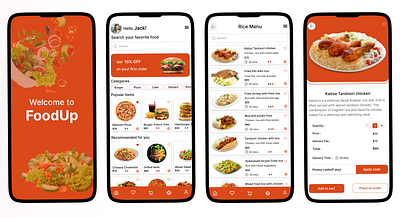 Food Delivery App Mobile UI Design cart deliveryapp design food food app food app design food delivery app design fooddesign foodie foodmenu foodordering illustration mobile app design mobile ui onlineordering restaurantapp ui uiux user experience userinterface