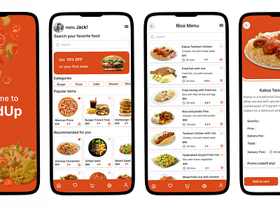 Food Delivery App Mobile UI Design cart deliveryapp design food food app food app design food delivery app design fooddesign foodie foodmenu foodordering illustration mobile app design mobile ui onlineordering restaurantapp ui uiux user experience userinterface