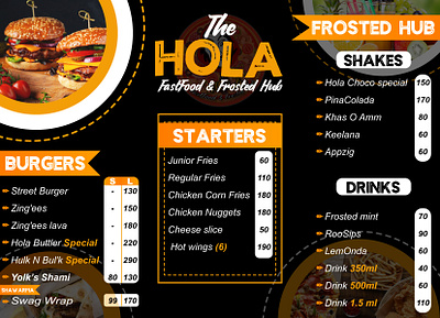 The Hola logo and menu design 3d adobe animation black designology branding channel logo design graphic design illustration illustrator logo menu motion graphics ui vector