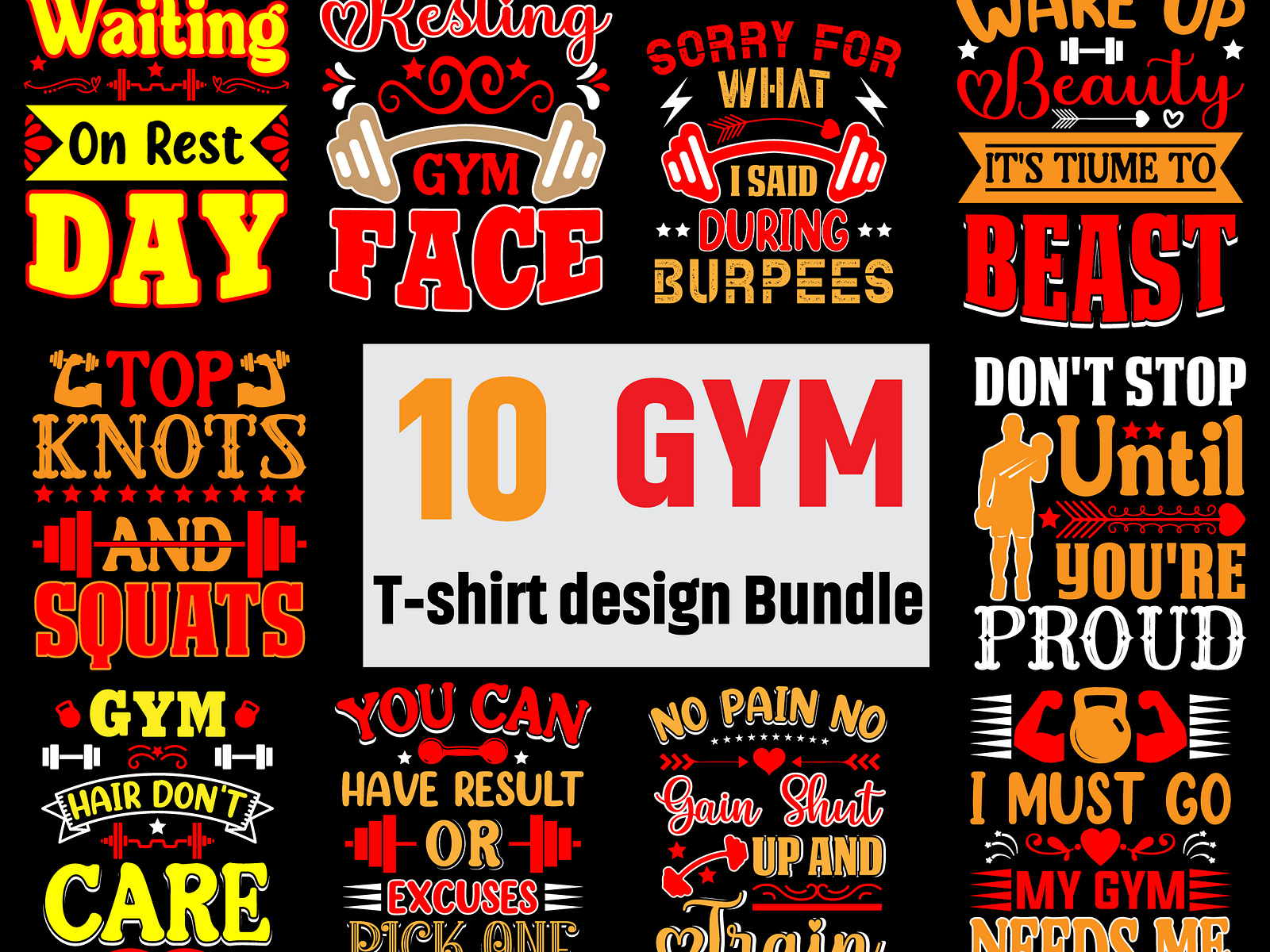 Gym T-shirt Design Bundle by Akramul Hoque on Dribbble